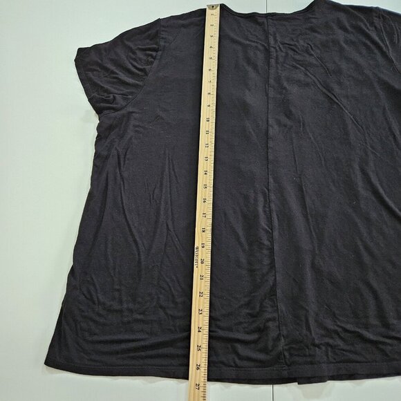 Green Envelope Top Womens 3X Black SS Lace Flowy Stretch USA Whimsigoth Cottage - Picture 6 of 13